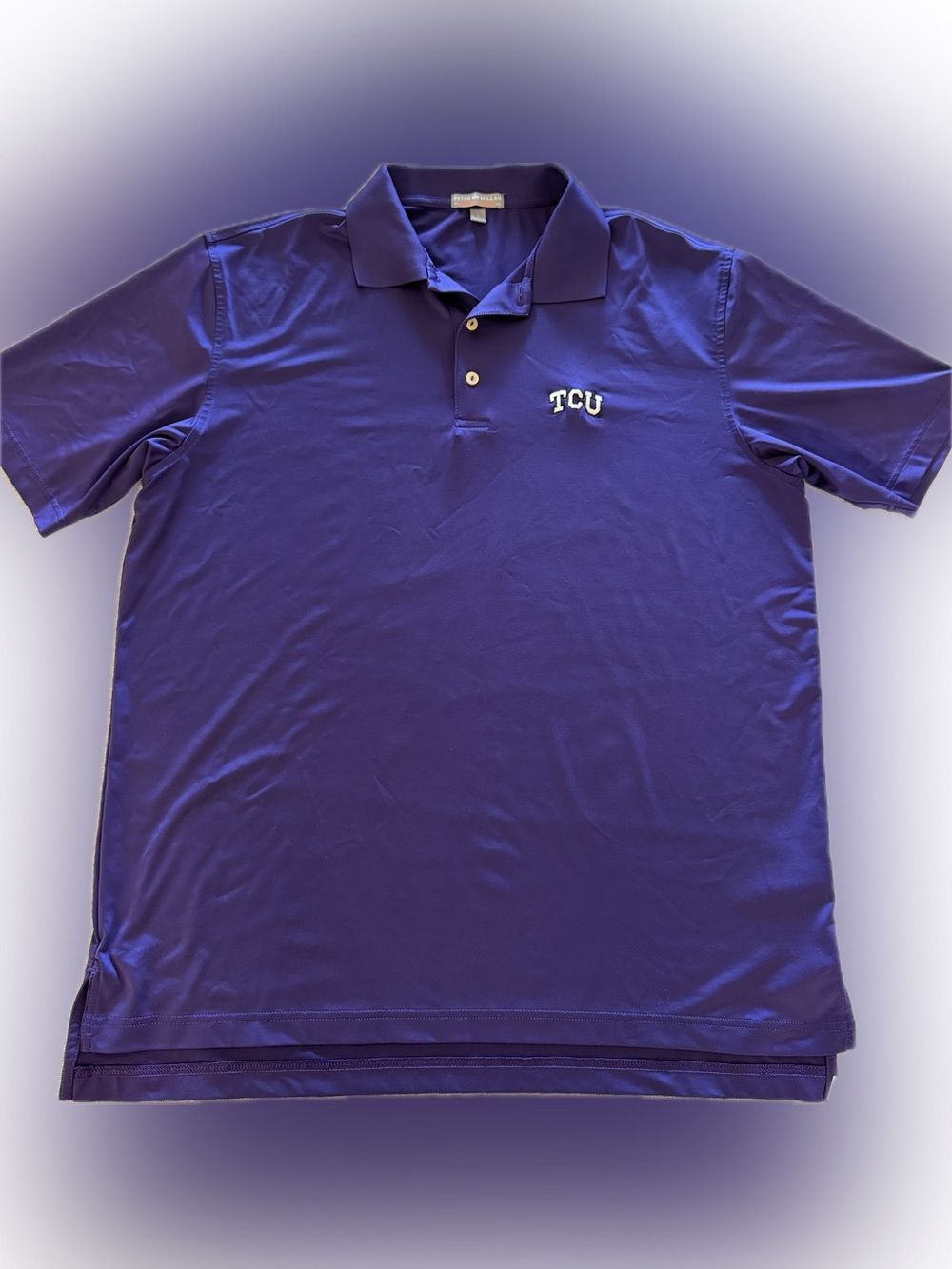 Peter Millar Summer Comfort TCU Purple Performance Polo Shirt Men’s Large
